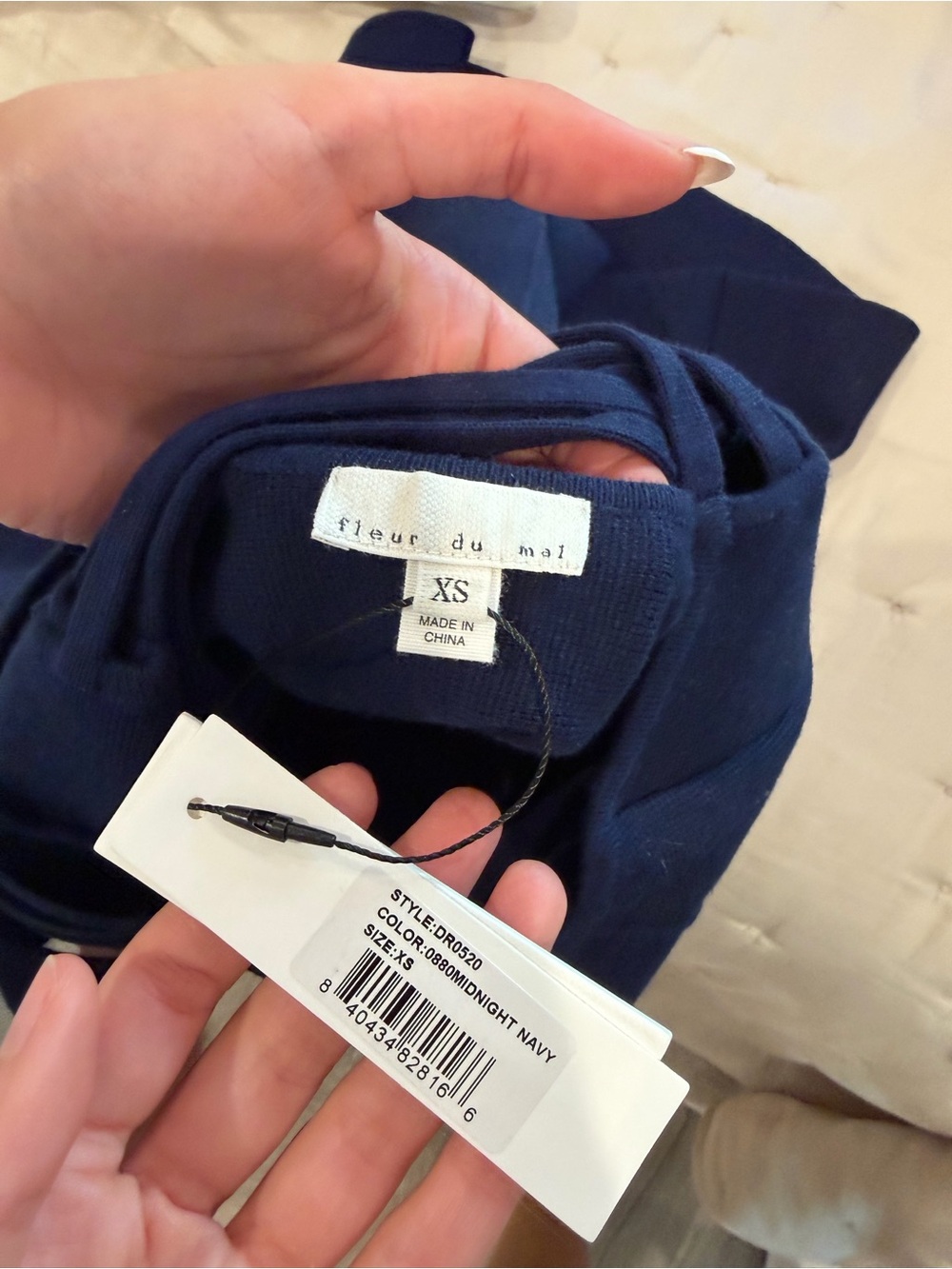 Fleur du Mal Navy Square-Neck Halter Mini Dress - Picture 5 of 5
